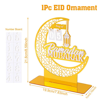 Ramadan Kareem Countdown Calendar Ornament Eid Mubarak Decoration 2025 For Home Muslim Islamic Festival Eid Al-Fitr Party Favors