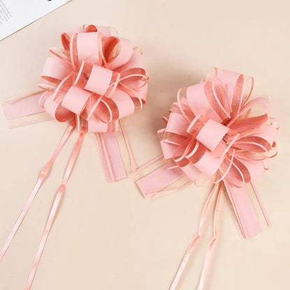 2/4/10Pcs Wedding Car Bow Ribbons Christmas Gift Wrap Packaging Decoration DIY Craft Flowers Birthday Party Supplies Valentines
