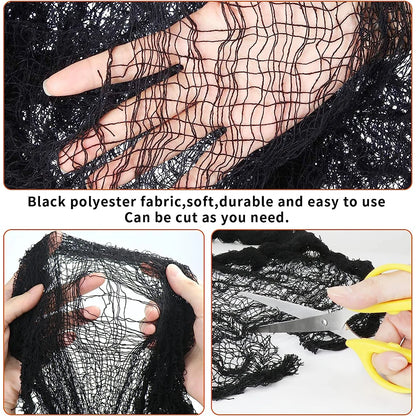 Creepy Cloth Spooky Halloween Decoration White Black Gauze Window Door Cover Scary Party Horror House Props Hallow Home Supplies