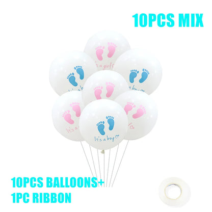 Boy Or Girl Gender Reveal Disposable Tableware Plate Cup Banner Balloons Baby Shower Gender Reveal Party Decorations