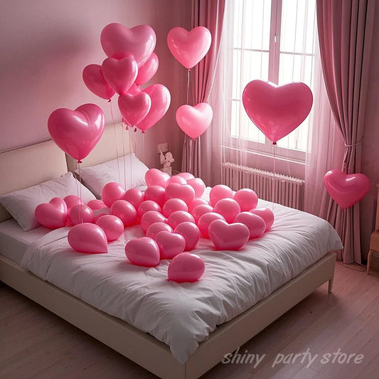20/50pcs White Heart Balloons Love Inflatable Air Helium Balloon Valentine's Day Marriage Wedding Birthday Party Decor Supplies