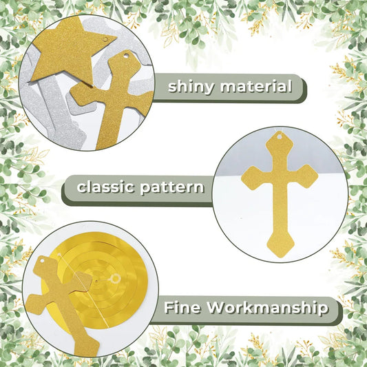 6/12Pcs First Communion God Bless and Peace Pigeon Paper Hanging Swirls Baptism Decor for Wedding Bridal Party Decor Baby Shower