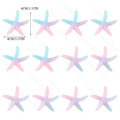 Mermaid Tail Cake Toppers Under the Sea Cake Decoration Seashell Sea Star Cake Topper for Birthday Baby Shower Wedding Cake Deco