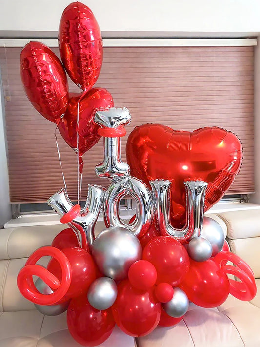 I love you letter heart-shaped decorative balloons suitable for wedding season engagement proposal bridal shower party supplies