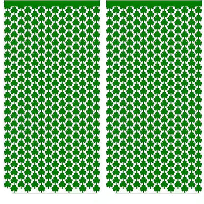 St Patrick Day Backdrop Curtain Green Clover Foil Fringe Curtain Metallic Fringe Curtain Party Decorations Supplies Favor Gifts