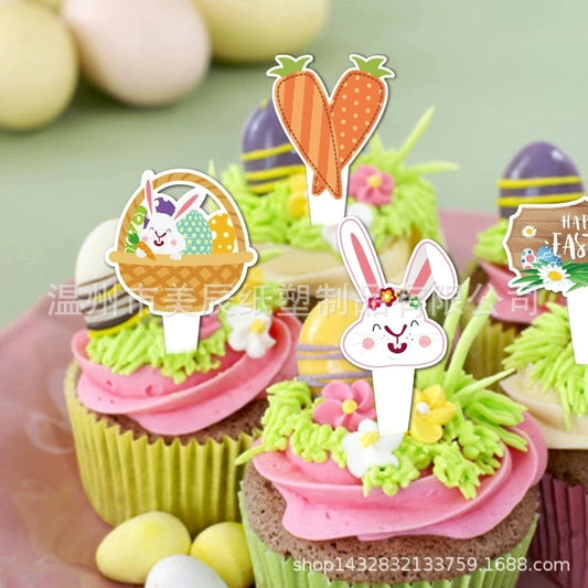 Easter Party DIY Decorations Easter Banner Eggs Hanging Cake Toppers for Baby Shower Easter Garden Party Birthday Supplies