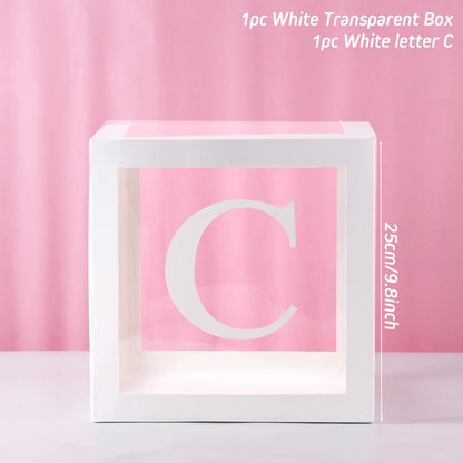 Transparent Baby Shower Box Boy Girl Birthday Decor 1st One First Birthday Wedding Party Decor Christening Babyshower Supplies