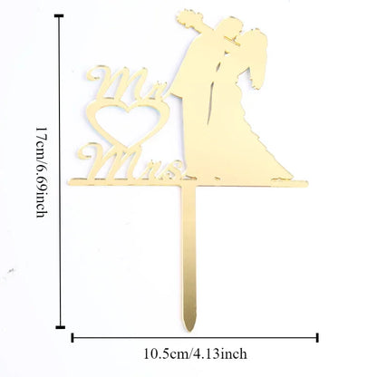 MR MRS Cake Topper Acrylic Black Wedding Cake Topper Decorations Mariage Baking Tools Party Supplies