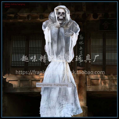 New Voice-Controlled Skull Hanging Ghost Halloween Haunted House Secret Room Props Bar KTV Set Decoration Pendant Horror