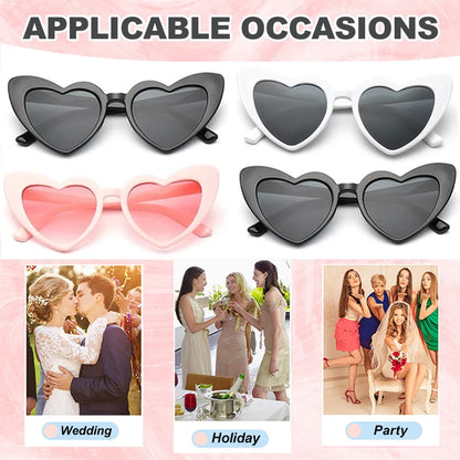 Heart Shaped Sunglasses Wedding Bride Bridesmaid Gift Bachelorette Party Favors Bridal Squad Glasses Bulk 12/24/36/48/60PCS