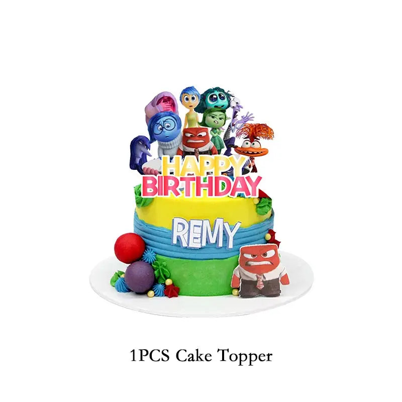 New Disney Inside Out 2 Birthday Decoration Party Disposable Tablewase Cups Plates Balloons Baby Shower Party Supplies For Kids