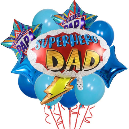 11pcs/Set Best DAD Trophy Spanish Happy Father's Day Foil Balloons English Mother's Day Party Decoration Latex Air Globos Gifts