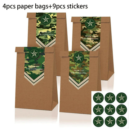 Military Party Decoration Set Camouflage Netting Tableware 4D Tank Balloon Camo Army Soldier Armored Vehicle Kids Birthday Gifts