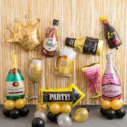 Sexy Lingerie Aluminum Foil Balloon Bachelorette Party Whiskey Red Lips High Heel Adult Party Bride Wedding Hen Night Decoration
