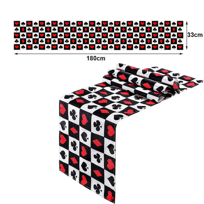 Las Vegas Theme Casino Backdrop Hanging decor Garland Banner Poker tablecloth table cover Casino Night Poker Party Decorations