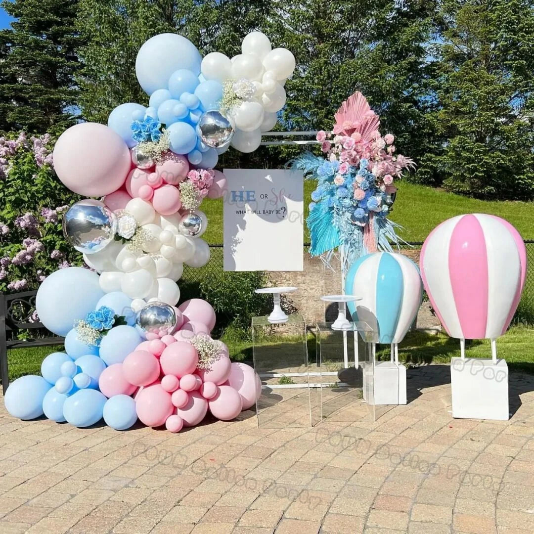 Birthday Party Ballon Garland Arch Kit Gender Reveal Balloons Maca Blue Pink Baloon Latex Boy Or Girl Baby Shower Decorations
