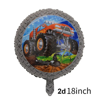Monster Truck Birthday Party Paper Plates Cup Napkin Tablecloth Balloon Hanging Swirls Banner Monster Truck Birthday Party Decor