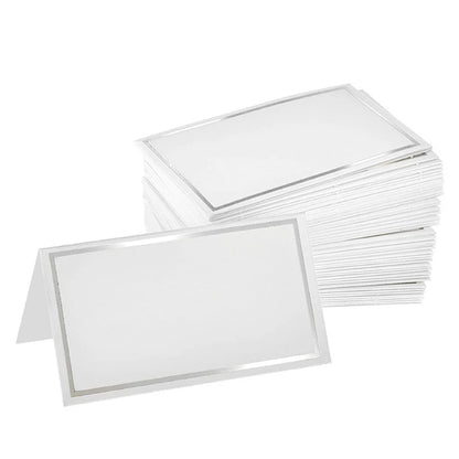 Pack of 50PCS Elegant Gold Bordered Blank Place Cards Name Cards for Weddings, Banquets, Dinners, Parties and Festivals