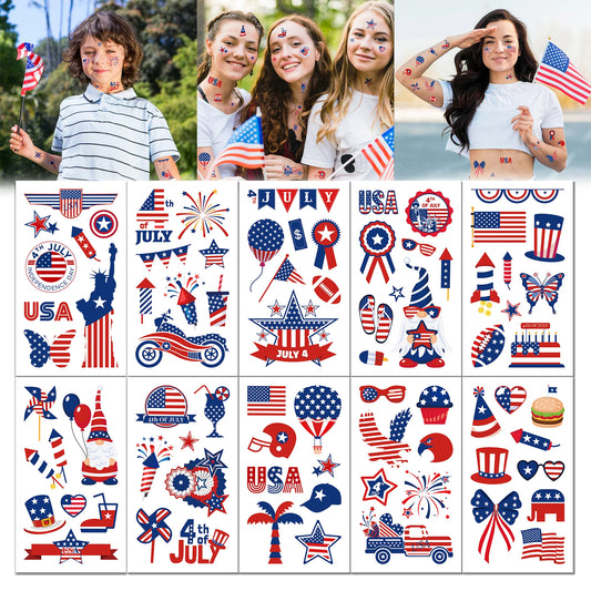 July 4th Day Independence Day Party Photobooth Props, Temporary Tattoo, Tablecover, Cake Stand, Washi Tape, Scrapbook Paper