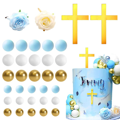White Feathers Cake Decoration Baptism Cake and Angel Cake Decoration Cross Decoration Baptism Party Favors Baptism Party
