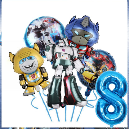 Transformation Birthday Party Decoration Plates Tablecloth Shape Shifting Robot Balloon Backdrop Baby Shower Kids Party Supplies