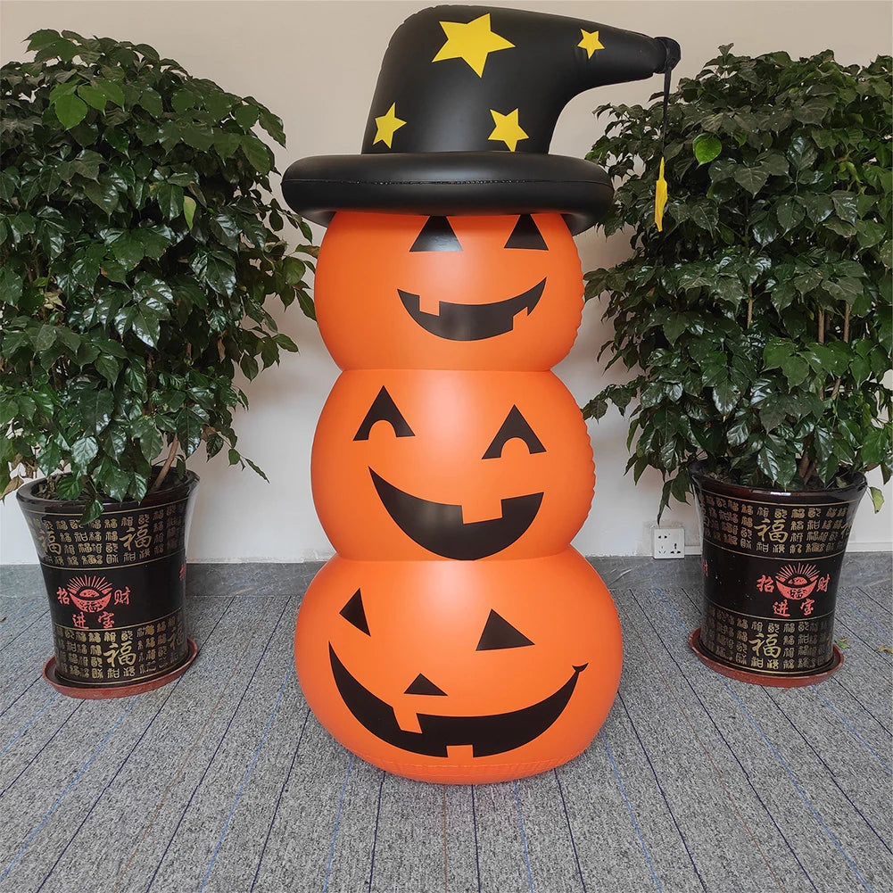 Halloween Ghost Inflatable Model Windproof Stacked Inflatable Pumpkins Horror Festival Theme Indoor Outdoor Garden Decorations