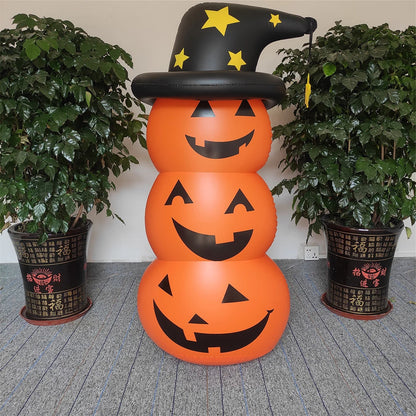 Halloween Ghost Inflatable Model Windproof Stacked Inflatable Pumpkins Horror Festival Theme Indoor Outdoor Garden Decorations