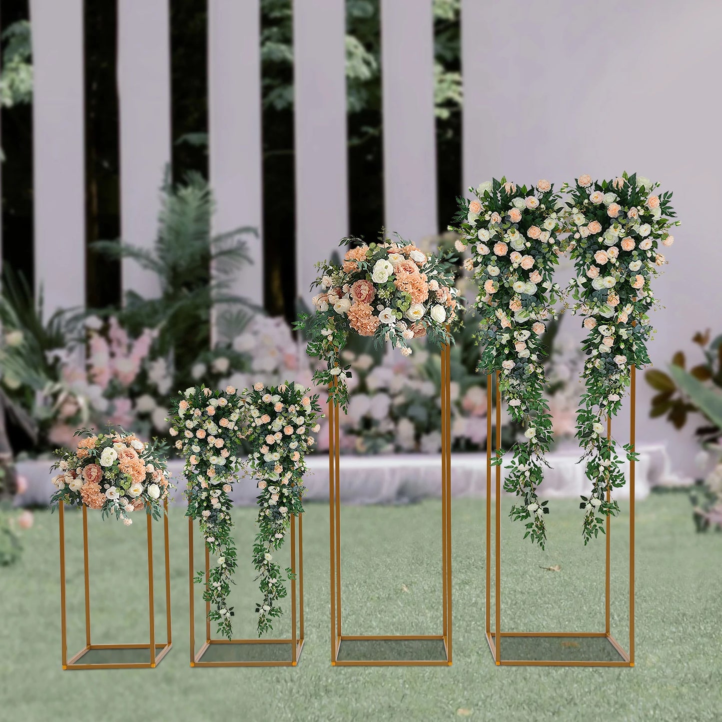 10Pcs/4Pcs Metal Golden Rectangular Frame Backdrop Wedding Rack Arch For Birthday Party Backdrop Wedding DLY Decor