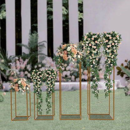 10Pcs/4Pcs Metal Golden Rectangular Frame Backdrop Wedding Rack Arch For Birthday Party Backdrop Wedding DLY Decor