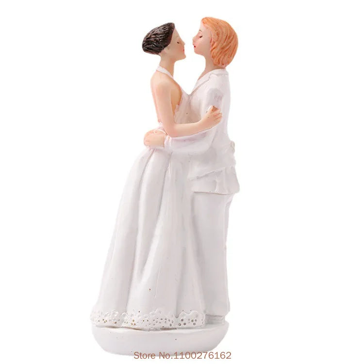 Cake Toppers Dolls Bride and Groom Figurines Funny Wedding Cake Toppers Stand Topper Decoration Supplies Marry Figurine
