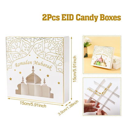 EID Mubarak Decor Candy Box Ramadan Decoration 2025 for kid Packaging Box Ramadan Kareem Islamic Muslim Party Eid Al Adha Gifts