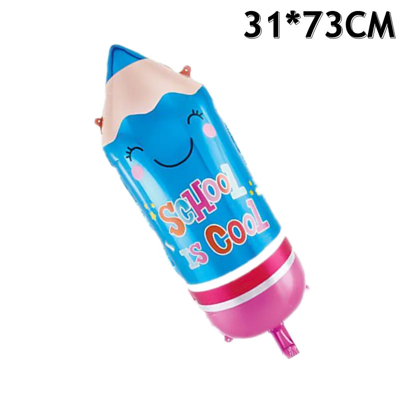 1PCS School Classroom Layout Decoration Balloon Stationery Cartoon Shape Aluminum Film Balloon Bag Pencil Balloon