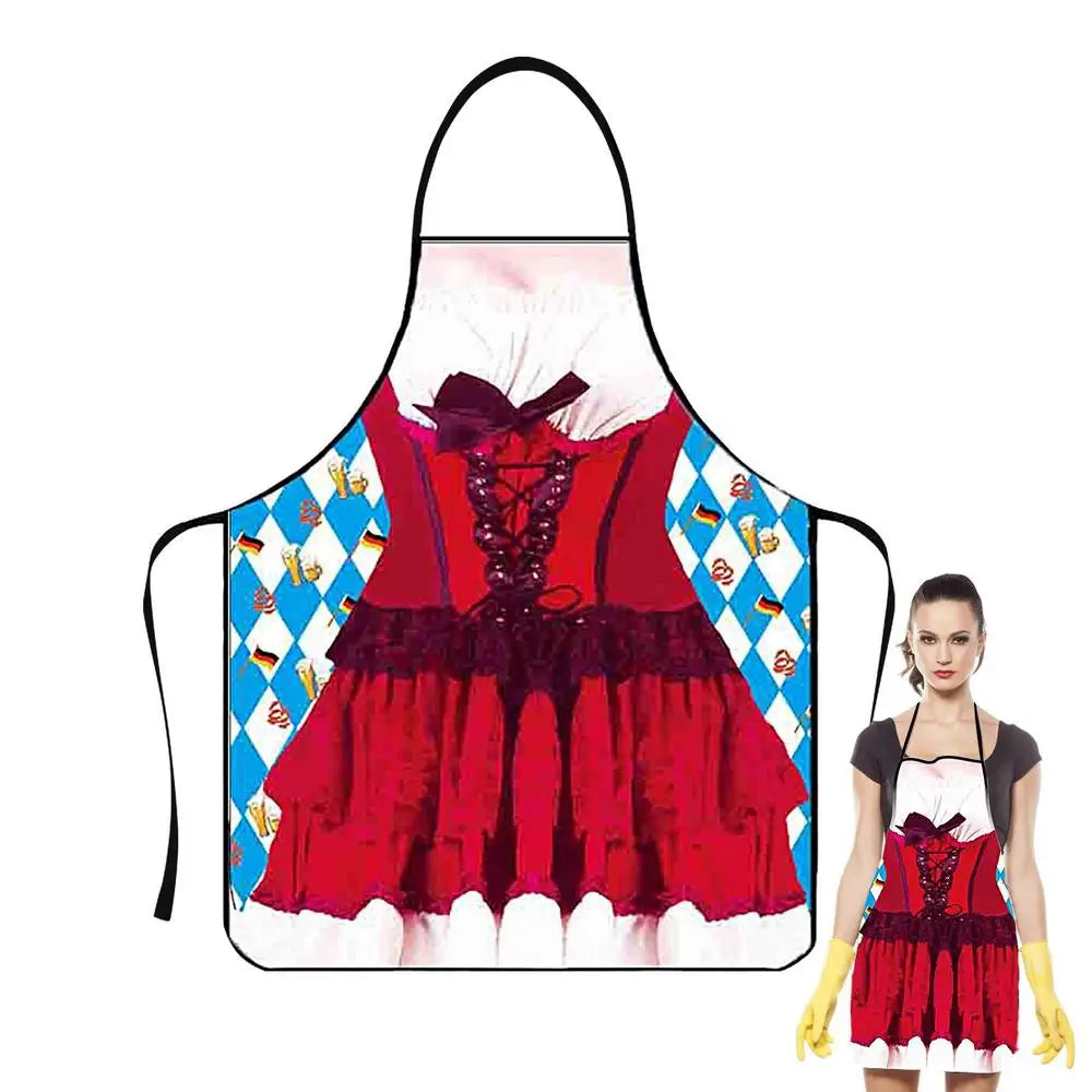 Funny Apron Super Muscle Kitchen Man Women Cooking Aprons Oktoberfest Bavarian Apron Adult Cozinha Tablier Cuisine Pinafore