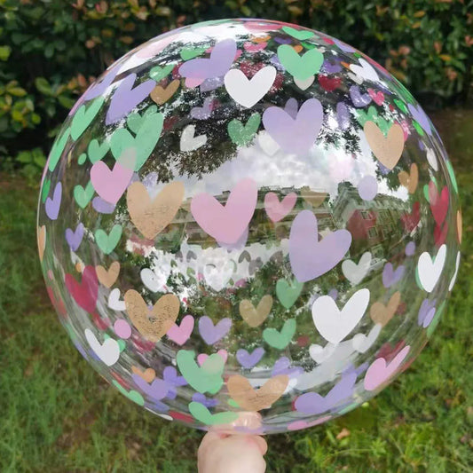 5/10/30/50pcs Printed Balloon 20 Inches Clear Bobo Balloon Birthday Valentine's Day Engagement Wedding Party Decoration Supplies