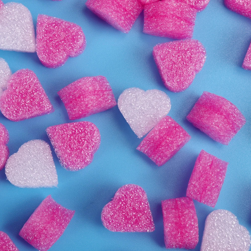 100pcs/lot Pink Heart Shaped Foam for Wedding Party Home Decoration Gift Box Filling Material Packing Wedding Flower Box Filler
