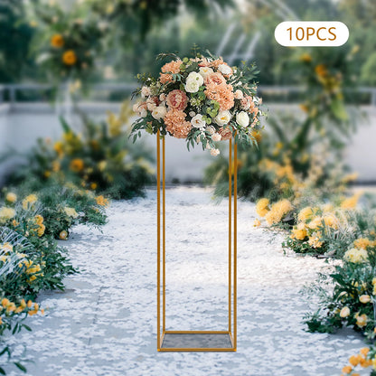 10Pcs/4Pcs Metal Golden Rectangular Frame Backdrop Wedding Rack Arch For Birthday Party Backdrop Wedding DLY Decor
