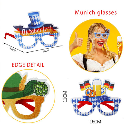 2022 Oktoberfest Funny Glasses Non-woven Beer Cups Creative Glasses Summer Party Decoration Supplies