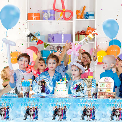 Frozen Theme Party Supplies,Frozen Birthday Party Tableware-161pcs Frozen Party Supplies-Frozen Plates Napkin Cup Tablecloth