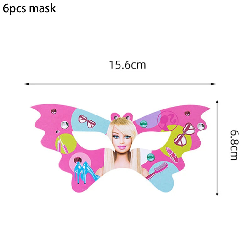 MINISO Barbie Birthday Party Decorations Tableware Paper Cups Plates Napkins Balloons Banner Backdrop Pink Baby Shower Supplies