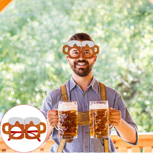 2022 Oktoberfest Funny Glasses Non-woven Beer Cups Creative Glasses Summer Party Decoration Supplies