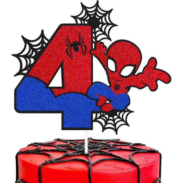 Spiderman Cake Toppers Superhero Birthday Cake Decorations CupCake Topppers Ornaments for Kids Boys Baby Shower Supplies Gifts