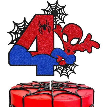 Spiderman Cake Toppers Superhero Birthday Cake Decorations CupCake Topppers Ornaments for Kids Boys Baby Shower Supplies Gifts