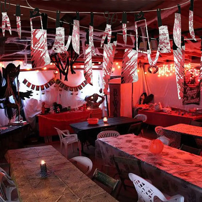 32PCS Halloween Bloody Banner Props. For zombie/vampire party. Fits haunted house. Weapon banner. Great Halloween décor