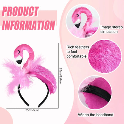 Flamingo Headwear Flamingo Theme Birthday Party Decoration Summer Hawaii Party Costume Cosplay Photo Props Flamingo Hair Hoop