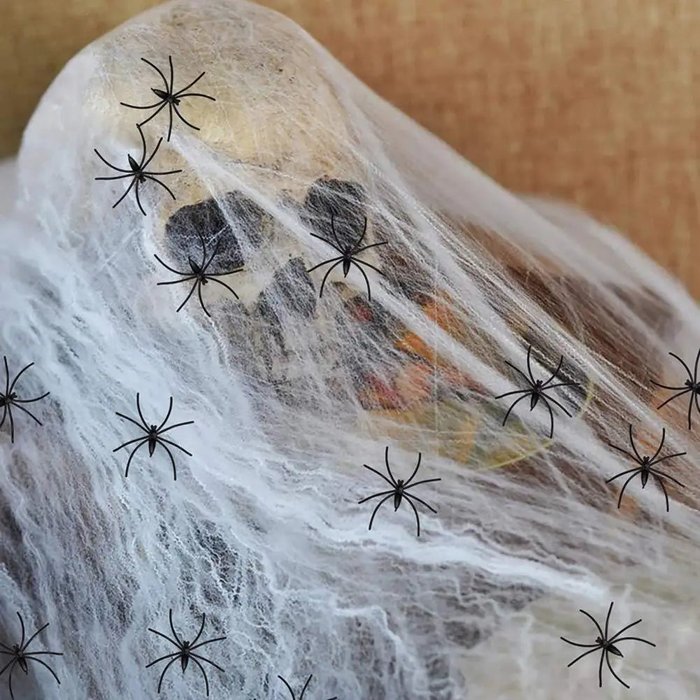 Halloween Skull Decor Spooky Voice Activated Skeleton Skull Ornament LED Red Eye Spider Haunted House Halloween Party Decoration