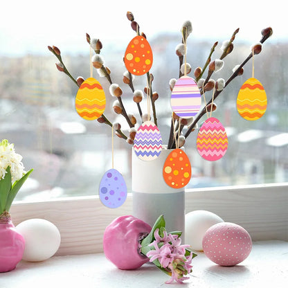 30-80mm Wooden Easter Eggs Kids DIY Painting Crafts Blank Bunny Eggs Wood Chips Happy Easter Party Home Decoration Ornament Gift