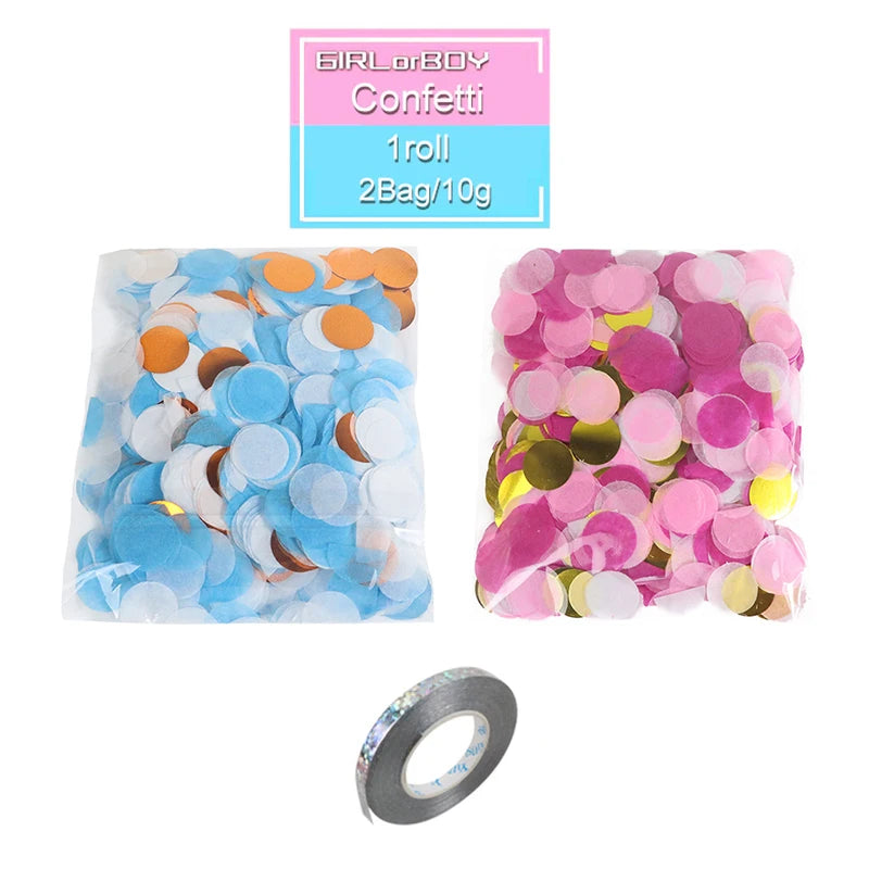 Boy or Girl Gender Reveal Party Decoration 36'' Giant Black Latex Balloon Blue Pink Confetti Baby Shower Globos Supplies