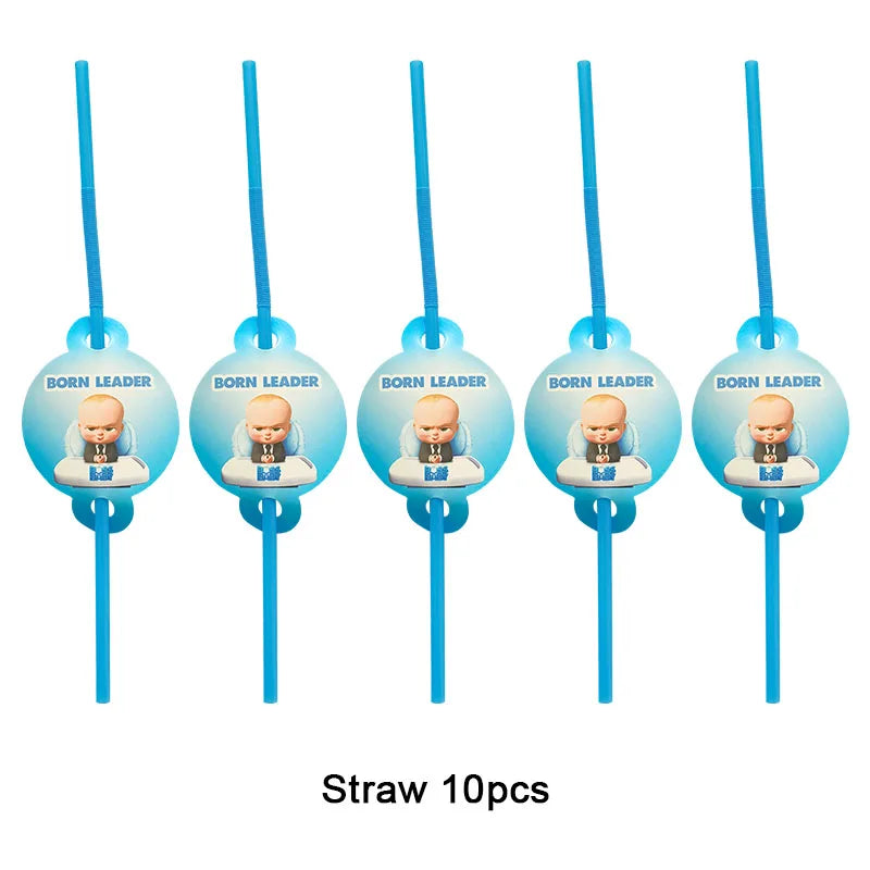 Cartoon Boss-Boys-Girls Theme Newborn 1st Birthday Party Decor Disposable Tableware Backdrop Balloons Baby Shower For Kids Gifts