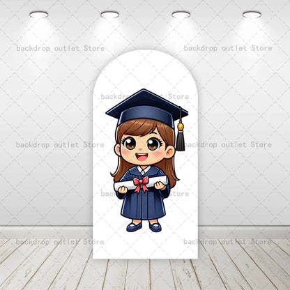 Mehofond Graduation Season Arch Cover Background 2026 Black Bachelor Hat School Student Congratulation Party Decor Backdrop