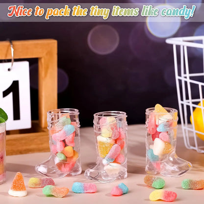 Mini Western Cowboy Boot Shot Glasses Cowgirl Cute Doll Hat Plastic Boot Cups Cowboy Birthday Supplies Bachelorette Party Favors